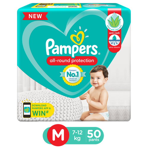 Pampers All round Protection Pants, Medium size baby diapers (MD / 7-12 ...
