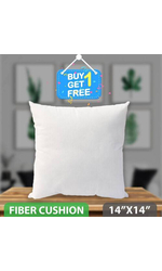 Standard Fiber Cushion, Tissue Fabric, White (14″x14″)_Buy 1 Get 1 Free, 77219