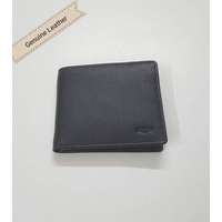 Genuine Leather Men's Wallet - MW1, Color: Black