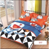 Doraemon Blackwhite Cotton Bed Cover With Comforter