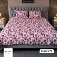 China Rose Print Bed Sheet – Pink