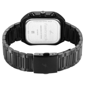 Fastrack Fleek Quartz Multifunction Black Dial Stainless Steel Strap Watch For Guys, 3 image