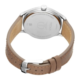 Titan Workwear Watch with Silver Dial & Tan Leather Strap 1802SL01, 2 image