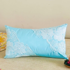 Gorgeous lace attached cushion covers Blue 20"x12"