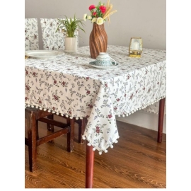 New Floral White print Table Cloth and Chair Covers 4 seat, 6 seat & 8 seat