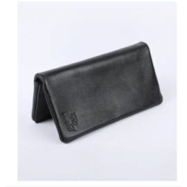 Black Leather Mobile Cover Cum Wallet For Men