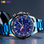 SKMEI 9192 Royal Blue Stainless Steel Chronograph Sport Watch For Men - RoseGold & Royal Blue, 5 image