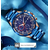 SKMEI 9192 Royal Blue Stainless Steel Chronograph Sport Watch For Men - RoseGold & Royal Blue, 6 image