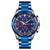 SKMEI 9192 Royal Blue Stainless Steel Chronograph Sport Watch For Men - RoseGold & Royal Blue