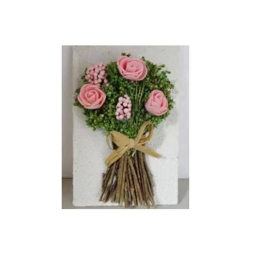 Roses On Sand Stone Pict Frame (S/BB01) 10X5X15CM H