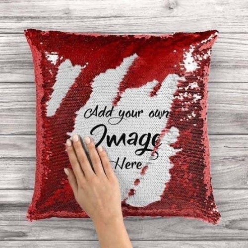 Personalized Photo Sequin Cushion Cover, 6 image