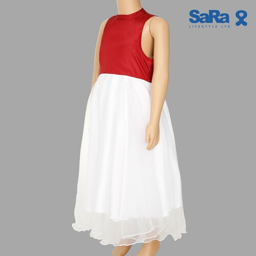 SaRa Girls FrocK (GFR122FFCK-MAROON & WHITE), 2 image