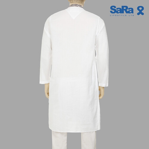 SaRa Mens Panjabi (MPJ121ACB-White), 2 image