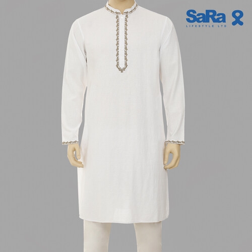 SaRa Mens Panjabi (MPJ292FCB-White)