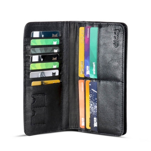 AAJ Croco design Leather Long Wallet SB-W138 Black, 2 image