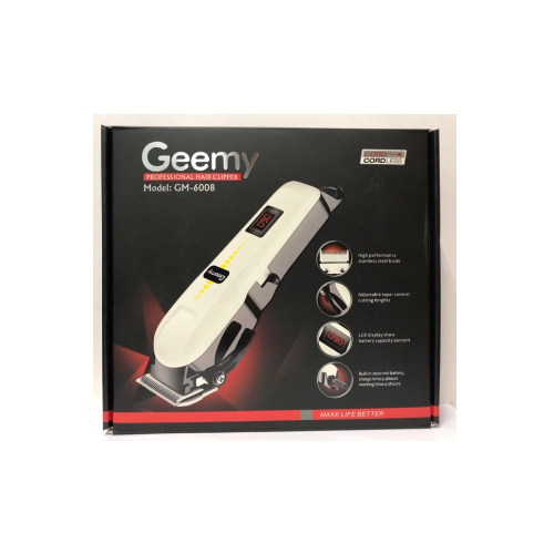 Geemy GM-6008 AC+DC Professional Rechargeable Trimmer & Hair Clipper - White, 3 image