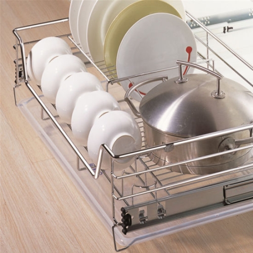 WELLMAX Kitchen Cabinet Multi-Functional and Economic 4 Side Bowls and Plates Drawer Basket, 2 image