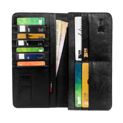 Black Pattern Long Wallet for men SB-W60, 3 image