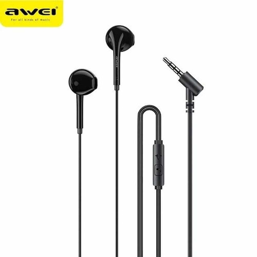 Awei PC-7 Mini Stereo Semi In-Ear Earphone Noise Isolation Explosive Bass With Built-In Microphone