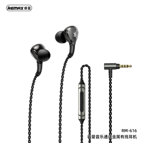 Remax RM-616 Metal Wired Earphone High-Definition Audio Volume Control