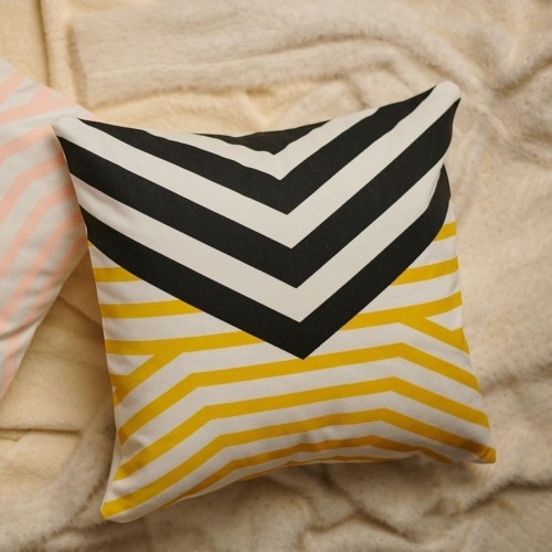 Decorative Cushion Cover with pillow, Black & Yellow (16x16), (18x18)