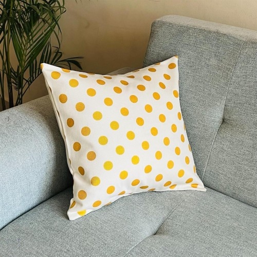 Decorative Cushion Cover with pillow, White & Orange (16x16), (18x18)