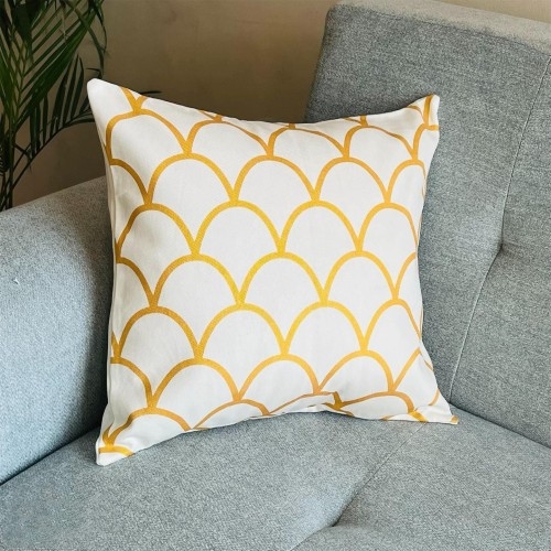 Decorative Cushion Cover with pillow, White & Orange (16x16), (18x18)