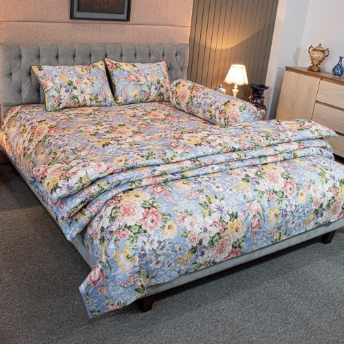 Monsoon Blooms – Heather Blue Comforter Set (5Pcs), 2 image