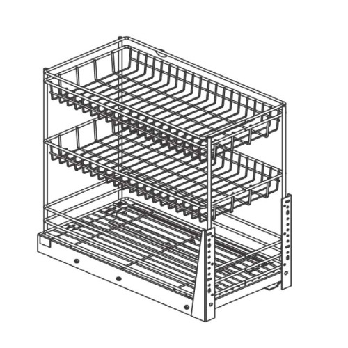 WellMax DSPTJ004F5-400 Stainless Steel Soft-Closing 2 Layer Pull Out Kitchen Baskets, 2 image