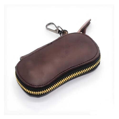 Leather key ring bag_coffee brown, 2 image