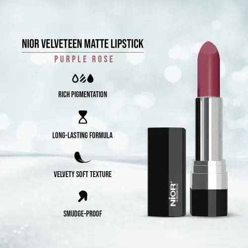 Nior Velveteen Matte Lipstick – Purple Rose, 2 image