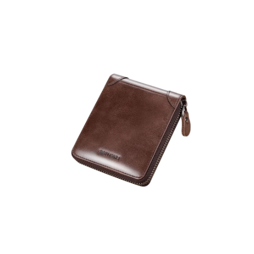 Zipper Wallet For Men Chocolate Leather - Wallet