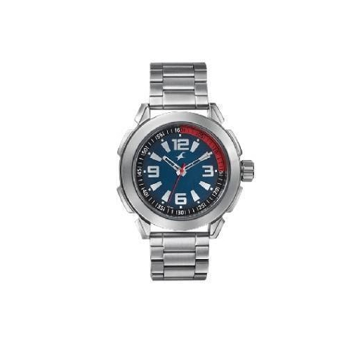 Fastrack Blue Dial Silver Stainless Steel Strap Watch